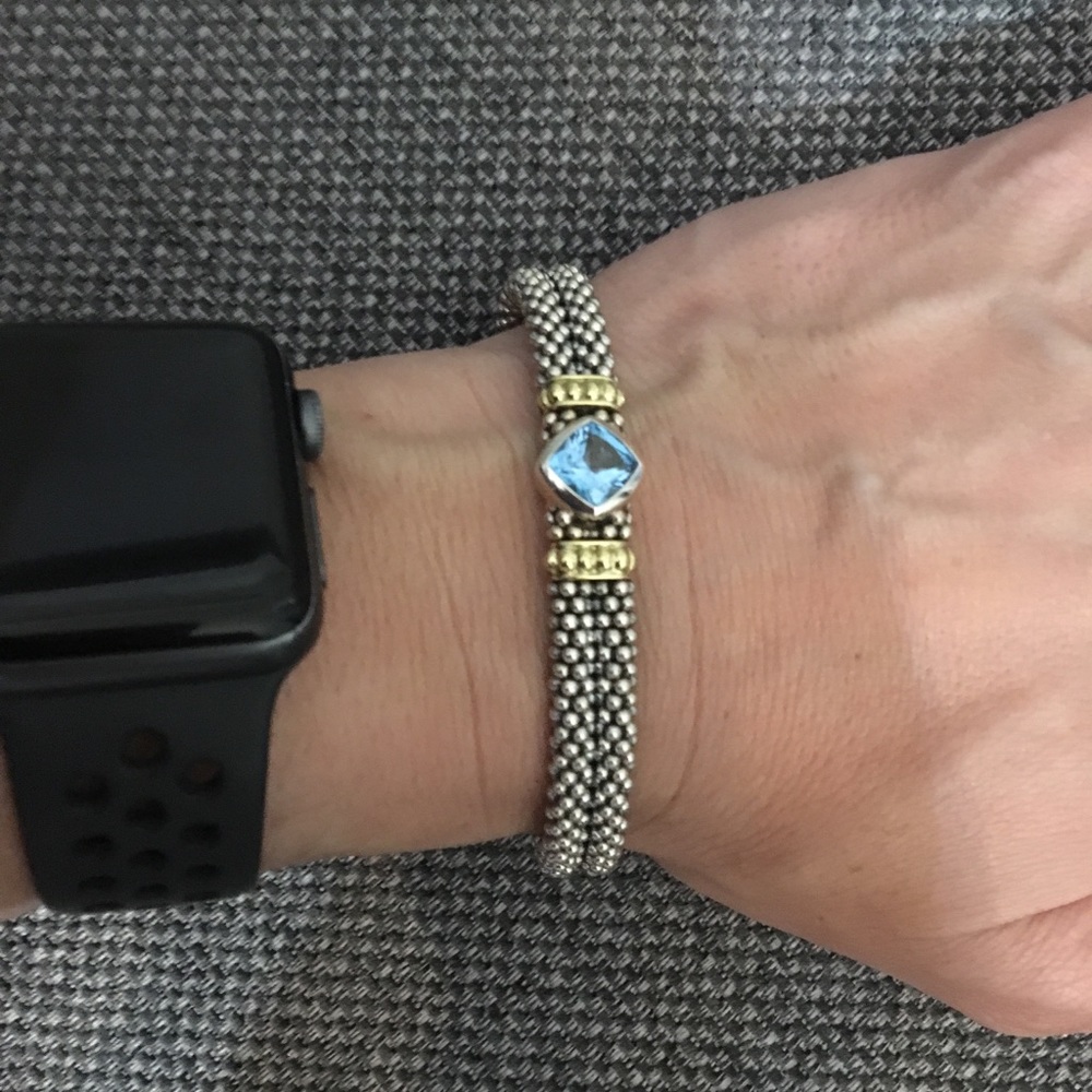 Gorgeous Lagos topaz silver/gold caviar bracelet